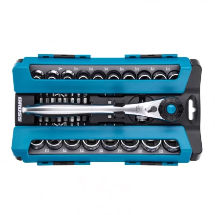 Набор торцевых головок трещотка 120 зубьев 36 предметов 1/2&quot; CrV Gross 14144 купить в Муравленко