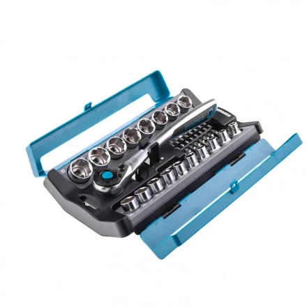 Набор торцевых головок трещотка 120 зубьев 36 предметов 1/2&quot; CrV Gross 14144 купить в Муравленко