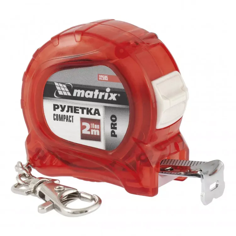 Рулетка Compact 2 м x 16 мм компактный размер карабин-держатель PRO Matrix 32595 купить в Муравленко