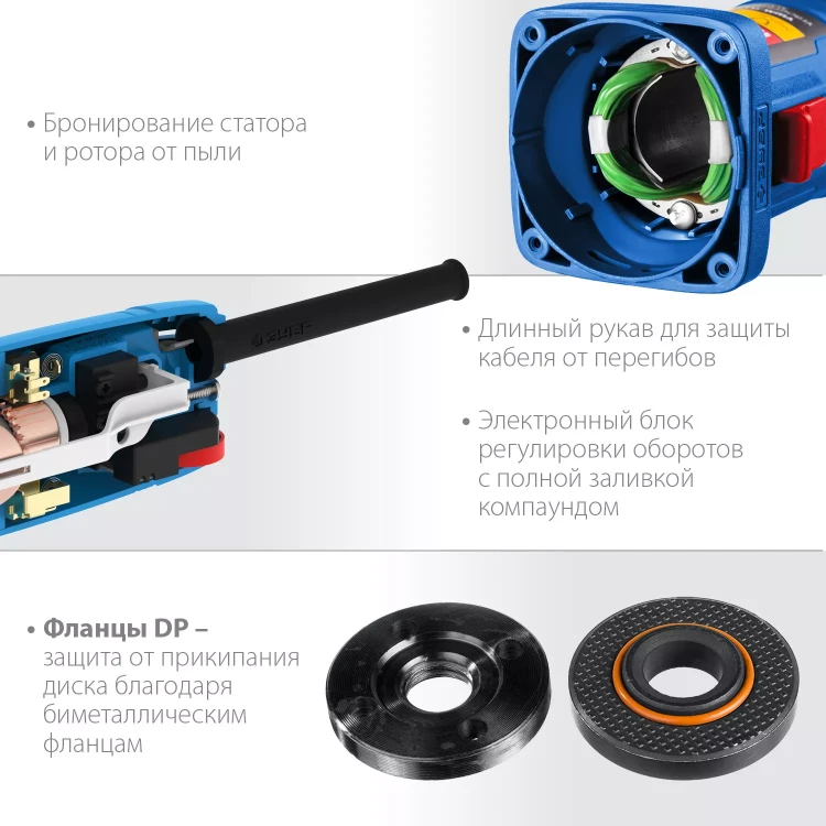 ЗУБР 1100 Вт, d125 мм, УШМ, регулировка оборотов, Профессионал (УШМ-П125-1100 Э) купить в Муравленко