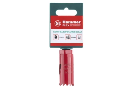 Коронка биметаллическая HAMMER Ф22х38мм 5/8&quot; BiMETALL (224-003) купить в Муравленко