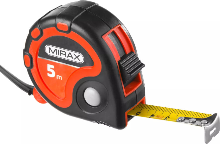Рулетка MIRAX, 3 стопора, двухкомпонентный пластиковый корпус, 5мх19мм 34013-05-19 купить в Муравленко