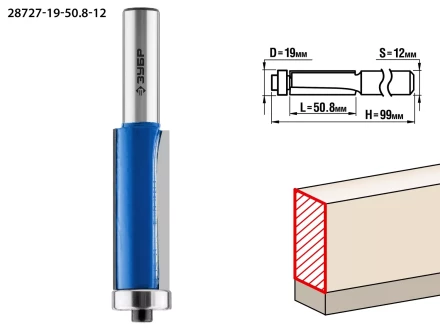ЗУБР 19 x 50.8 мм, хвостовик 12 мм, фреза кромочная с нижним подшипником, Профессионал (28727-19-50.8-12) купить в Муравленко