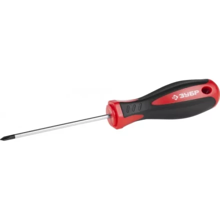 Отвертка ЗУБР &quot;МАСТЕР&quot;, Cr-v, эргономичная двухкомпонентная рукоятка, PH0x75мм 25062-0-075_z02 купить в Муравленко