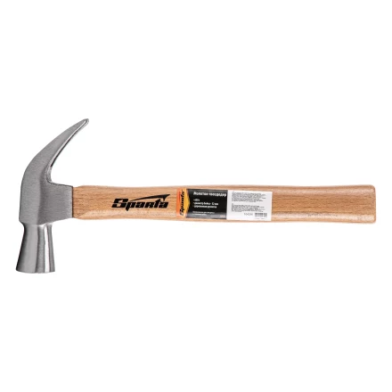 Молоток-гвоздодер, 650 г Sparta, боек 32 мм, деревянная рукоятка, 104235 купить в Муравленко