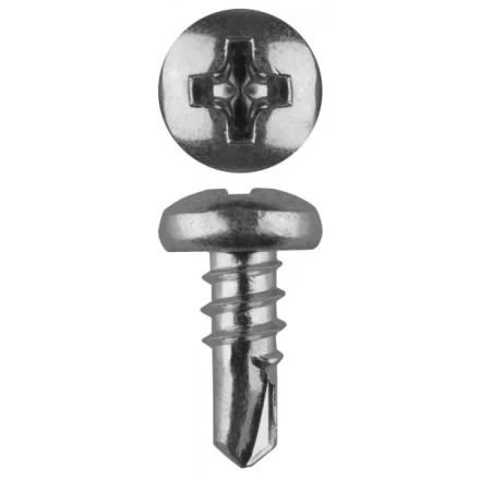 Саморезы ЗУБР со сверлом оцинкованные, для крепления лист. металла до 2мм, полусферич. головка, 3.5x9.5мм, 22шт 4-300176-35-09 купить в Муравленко