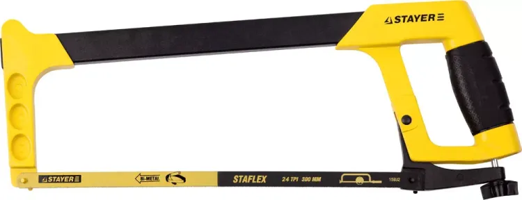 Ножовка по металлу STAYER RX700-HERCULES, металлическая обрезиненная ручка, натяжение 100 кг, 300 мм 2-15791_z01 купить в Муравленко