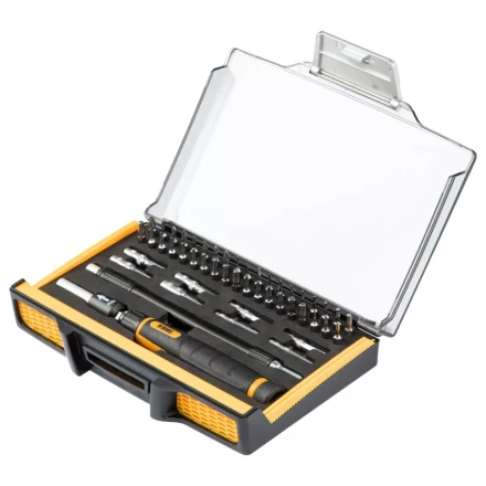 Отвертка с набором бит и торцевых головок для точных работ Denzel 7711599, гибкий привод, 48 шт, CrMo купить в Муравленко