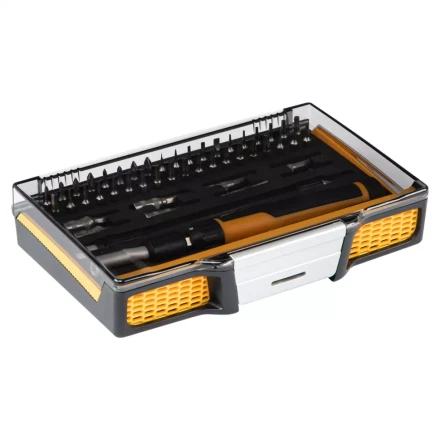 Отвертка с набором бит и торцевых головок для точных работ Denzel 7711599, гибкий привод, 48 шт, CrMo купить в Муравленко