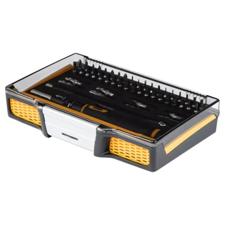 Отвертка с набором бит и торцевых головок для точных работ Denzel 7711599, гибкий привод, 48 шт, CrMo купить в Муравленко