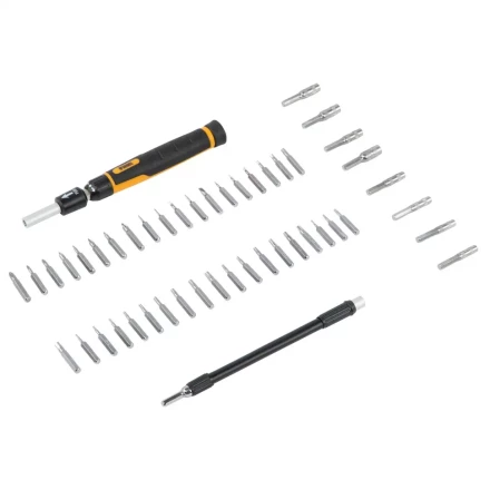 Отвертка с набором бит и торцевых головок для точных работ Denzel 7711599, гибкий привод, 48 шт, CrMo купить в Муравленко