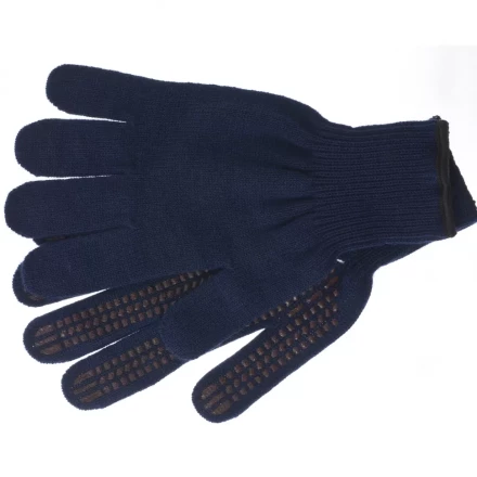 Перчатки трикотажные акрил ПВХгель Протектор синий оверлок Сибртех Россия 68665 купить в Муравленко