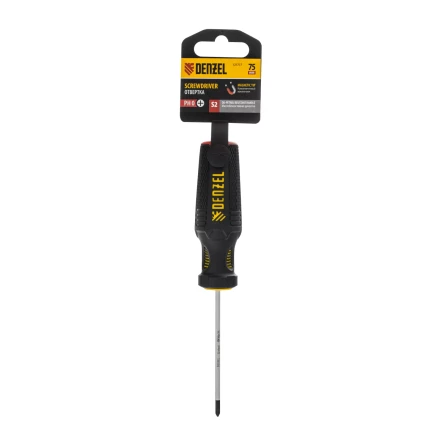 Отвертка, PH0х75 мм, S2, 3к рукоятка Denzel 121717 купить в Муравленко