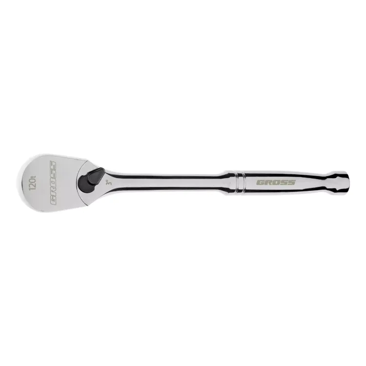 Ключ-трещотка 3/8" Gross 14051, CrV, 120 зубьев, цельнометаллический, хром купить в Муравленко