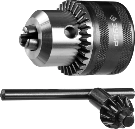 Патрон ЗУБР &quot;ЭКСПЕРТ&quot; цельнометаллический для станка, конус морзе, с ключом, 16мм 29084-16 купить в Муравленко