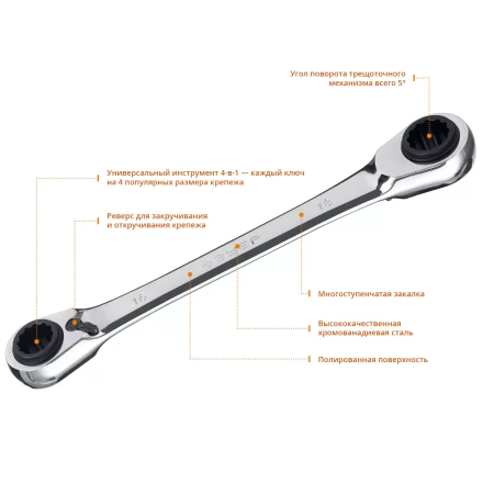 Наборы трещоточных комбинированных ключей накидных серия ПРОФЕССИОНАЛ купить в Муравленко