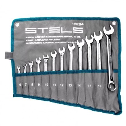 Набор ключей комбинированных 12 шт 6-22 мм, антислип Stels 15284 купить в Муравленко