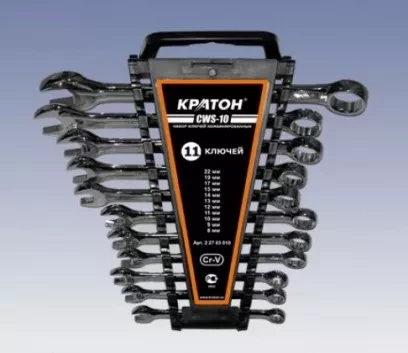 Набор ключей комбинированных Кратон CWS-10 11 пр. 2 27 03 010 купить в Муравленко
