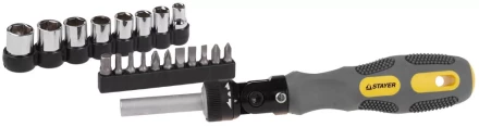 Набор STAYER Отвертки &quot;MAX-GRIP&quot;, Cr-V, реверсивно-рычажная, 20 предметов 2585-H20 G купить в Муравленко