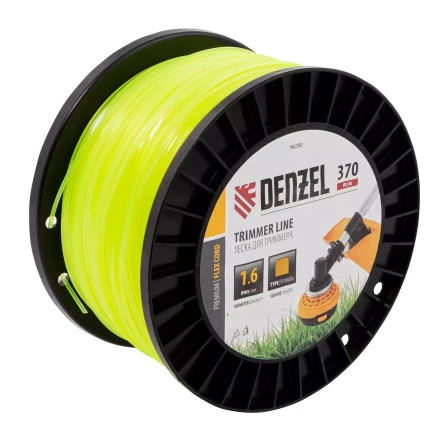 Леска для триммера квадрат 1,6мм х 370м, на DIN катушке FLEX CORD// Denzel 96290 купить в Муравленко