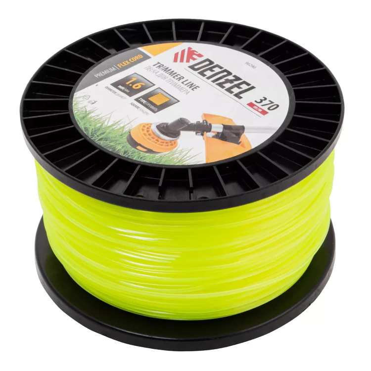 Леска для триммера квадрат 1,6мм х 370м, на DIN катушке FLEX CORD// Denzel 96290 купить в Муравленко
