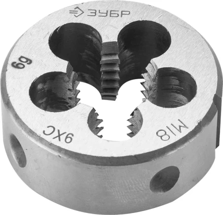 Плашка ЗУБР &quot;МАСТЕР&quot; круглая ручная для нарезания метрической резьбы, мелкий шаг, М18 x 2,0 4-28022-18-2.0 купить в Муравленко