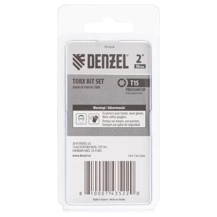 Бита T15x50, 5 шт. Denzel 7711319 купить в Муравленко