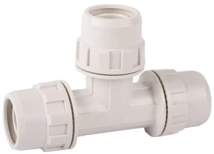 Тройник ЗУБР &quot;ШиреФит&quot; соединительный &quot;штуцер с гайкой - штуцер с гайкой - штуцер с гайкой&quot;, 26мм 51505-26 купить в Муравленко