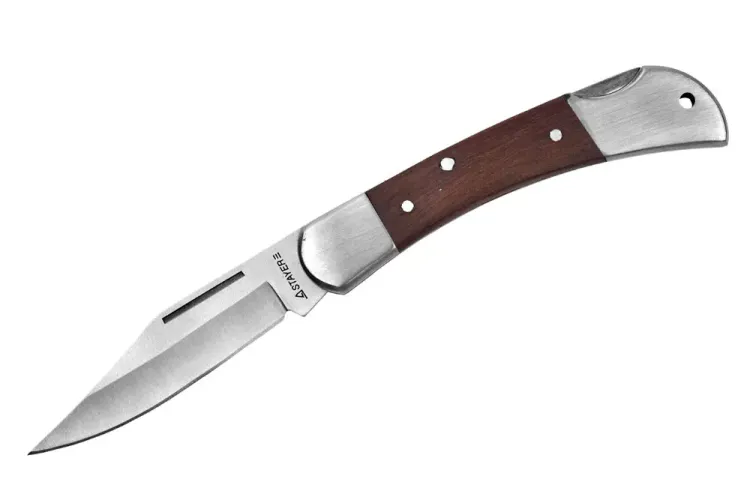 Нож STAYER складной с деревянными вставками, средний 47620-1_z01 купить в Муравленко