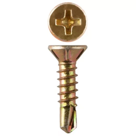 Саморезы ЗУБР &quot;МАСТЕР&quot; со сверлом для оконного профиля, жёлтопассивированные, 3.9x19мм, 750шт 4-300231-39-019 купить в Муравленко