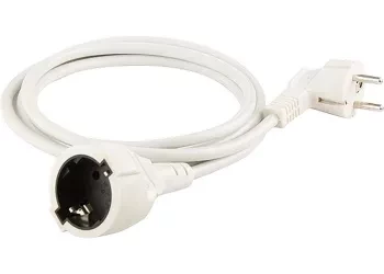 Удлинитель бытовой с заземлением, 3*1,5мм*2м, 1 прорезиненная розетки, 16A, STERN 95716 купить в Муравленко