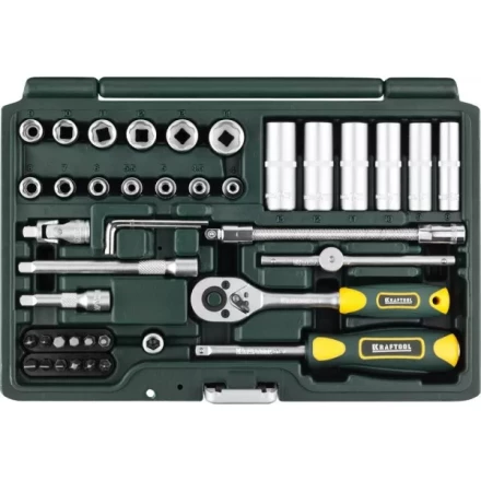 Набор KRAFTOOL &quot;EXPERT QUALITAT&quot;: Торцовые головки &quot;SUPER LOCK&quot; с присоединит квадратом, 1/4&quot;, 42 предмета 27885-H42_z02 купить в Муравленко