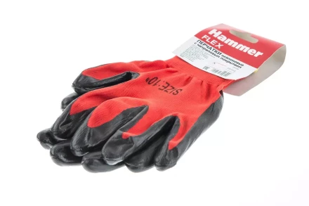 Нейлоновые перчатки с нитриловым покрытием HAMMER 230-030 купить в Муравленко