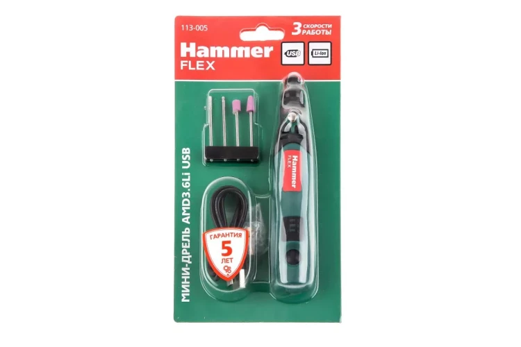 Мини-дрель HAMMER AMD3.6Li USB купить в Муравленко