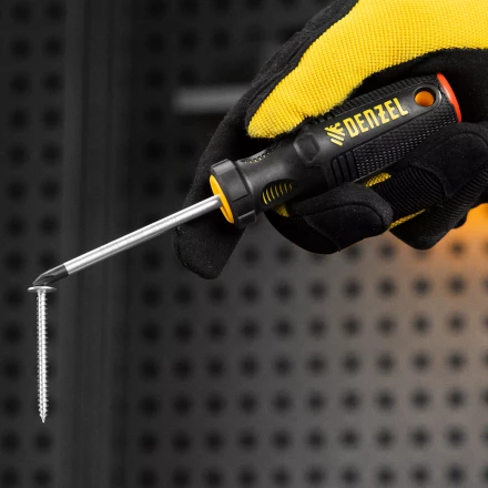 Отвертка, PH1х75 мм, S2, 3к рукоятка Denzel 121737 купить в Муравленко