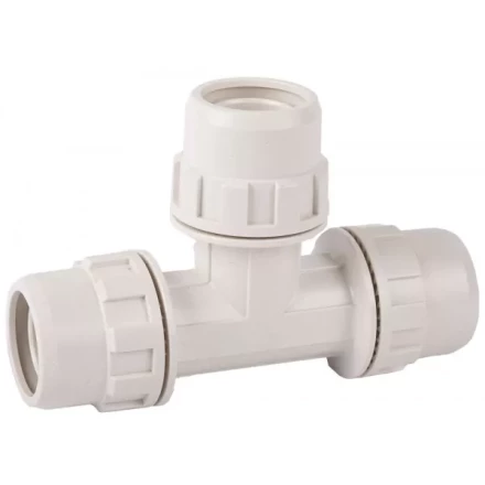 Тройник ЗУБР &quot;ШиреФит&quot; соединительный &quot;штуцер с гайкой - штуцер с гайкой - штуцер с гайкой&quot;, 32мм 51505-32 купить в Муравленко