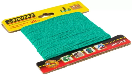 Шнур STAYER &quot;MASTER&quot; хозяйственно-бытовой, полипропиленовый, вязанный, с сердечником, зеленый, d 3, 20м 50412-03-020 купить в Муравленко