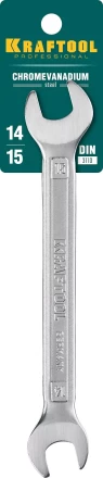 Ключи гаечные рожковые KRAFTOOL, Cr-V, DIN 3110 27033-14-15 купить в Муравленко