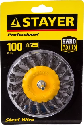 DEXX. Щетка дисковая для дрели, витая стальная латунированная проволока 0,3мм, 50мм 35110-050 купить в Муравленко