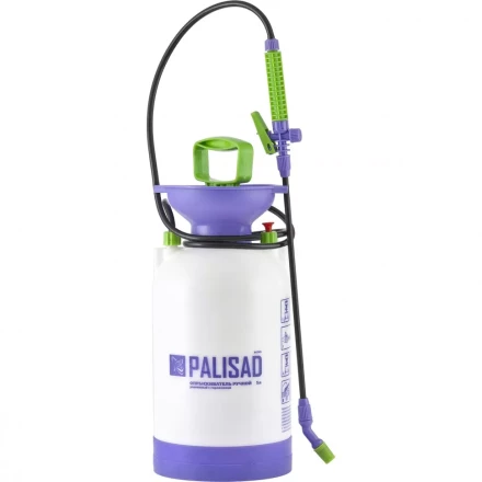 Опрыскиватель ручной усиленный с горловиной 5 л с насосом шлангом и разбрызгивателем Palisad 64745 купить в Муравленко