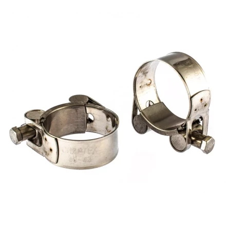 Хомуты металлические силовые 40-43 мм ширина 20 мм шарнирный W4 2 шт Сибртех 475253 купить в Муравленко