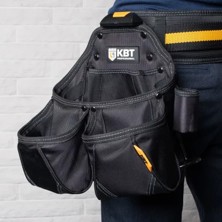 Быстросъемная поясная сумка модульного типа на клипсе с держателями для молотка и рулетки КВТ СМ-02 (83136) купить в Муравленко