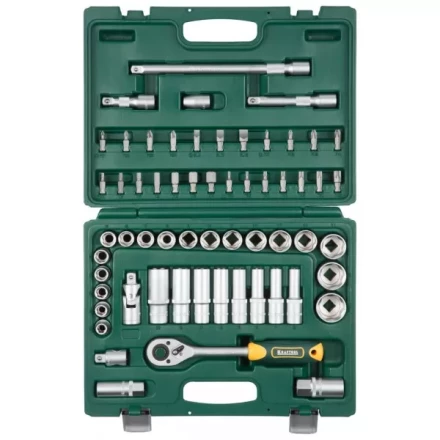 Набор KRAFTOOL &quot;EXPERT QUALITAT&quot;: Торцовые головки &quot;SUPER LOCK&quot; с присоединит квадратом, 1/2&quot;, 60 предметов 27886-H60_z02 купить в Муравленко