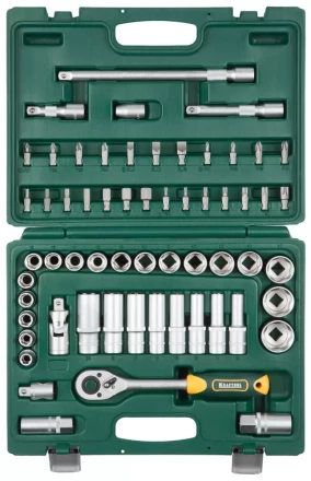 Набор KRAFTOOL &quot;EXPERT QUALITAT&quot;: Торцовые головки &quot;SUPER LOCK&quot; с присоединит квадратом, 1/2&quot;, 60 предметов 27886-H60_z02 купить в Муравленко