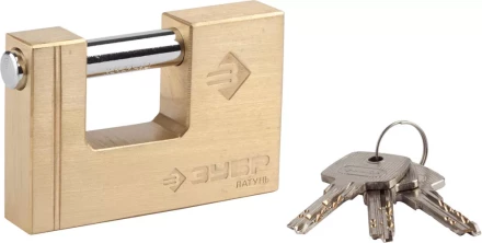 Замок ЗУБР &quot;ЭКСПЕРТ&quot; навесной, латунный корпус, П-образная форма, 90мм 37295-90 купить в Муравленко