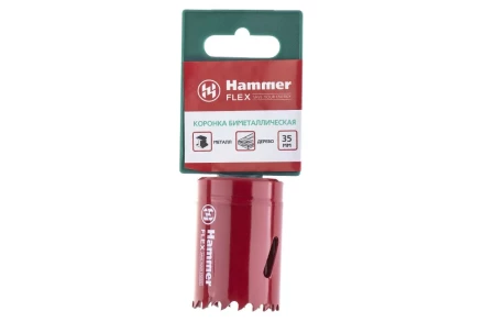 Коронка биметаллическая HAMMER Ф35х38мм 5/8&quot; BiMETALL (224-007) купить в Муравленко