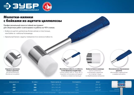 ЗУБР 40 мм, 380 г, молоток-киянка, Профессионал (2041-40) купить в Муравленко