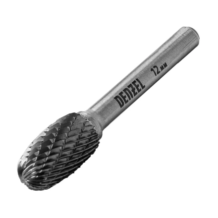 Борфреза по металлу твердосплавная, овальная, тип-E, 12 мм Denzel 72038 купить в Муравленко