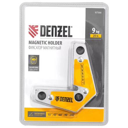 Фиксатор магнитный для сварочных работ усилие 25 LB, 30х45х60х75х90х135 град. Denzel 97566 купить в Муравленко