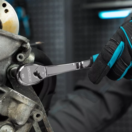 Ключ-трещотка 3/8&quot; Gross 14054, CrV, 90 зубьев, усиленный, хром купить в Муравленко